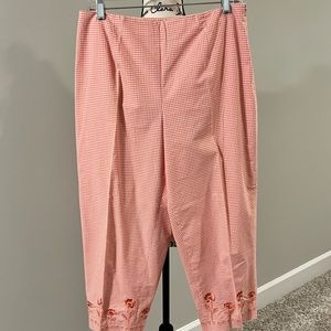 Talbots stretch Peach Checked Capri